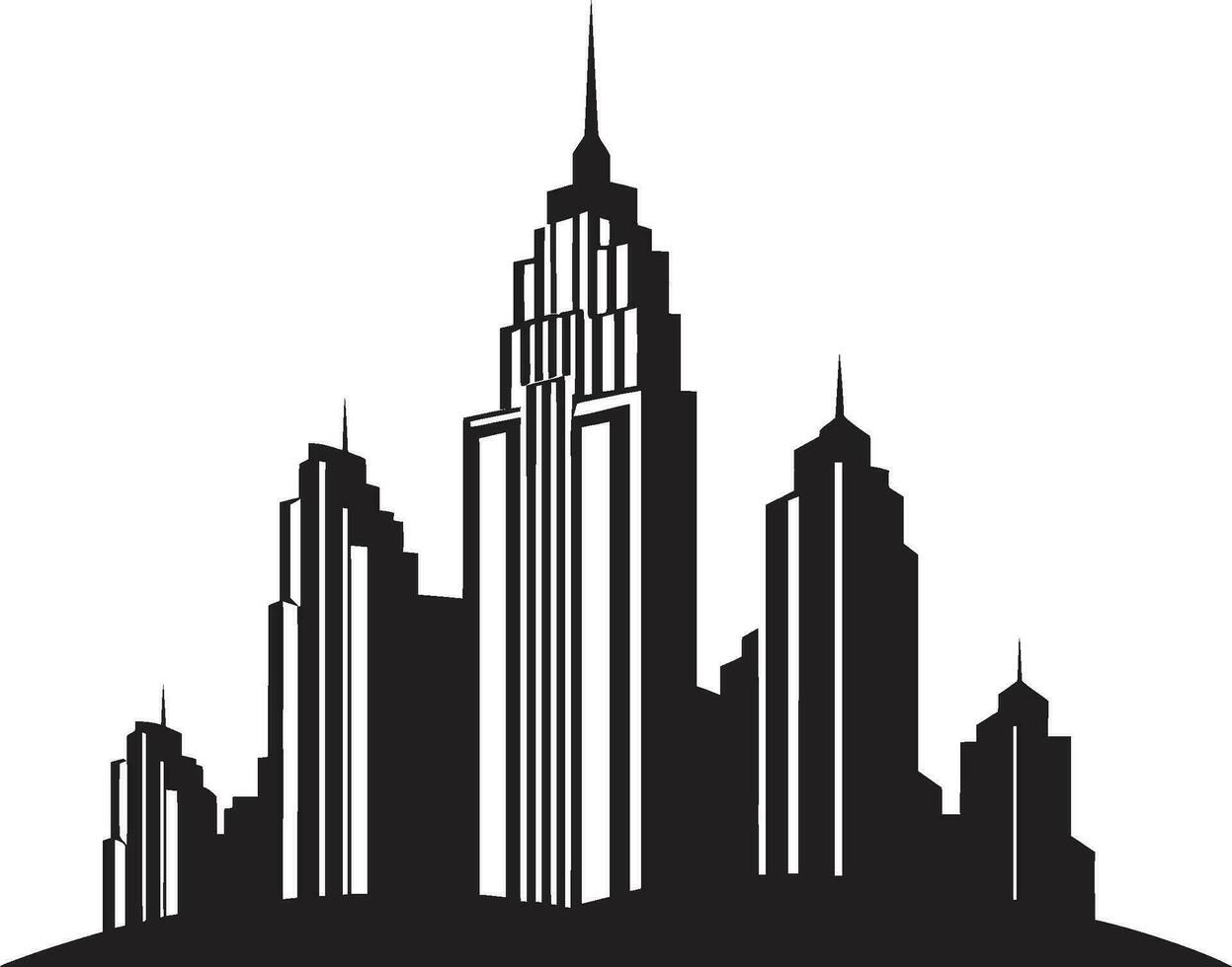 cityline grattacielo impressione urbano multipiano vettore logo orizzonte multipiano design multipiano vettore logo icona