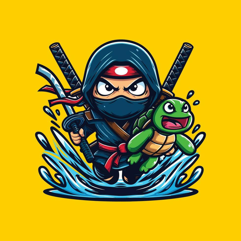 ninja illustrazione vettore