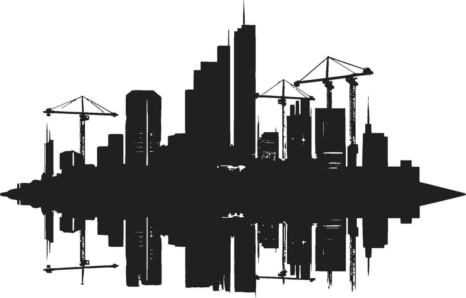 grattacielo città vista schizzo multipiano edificio nel vettore icona centro Torre silhouette multipiano paesaggio urbano vettore logo
