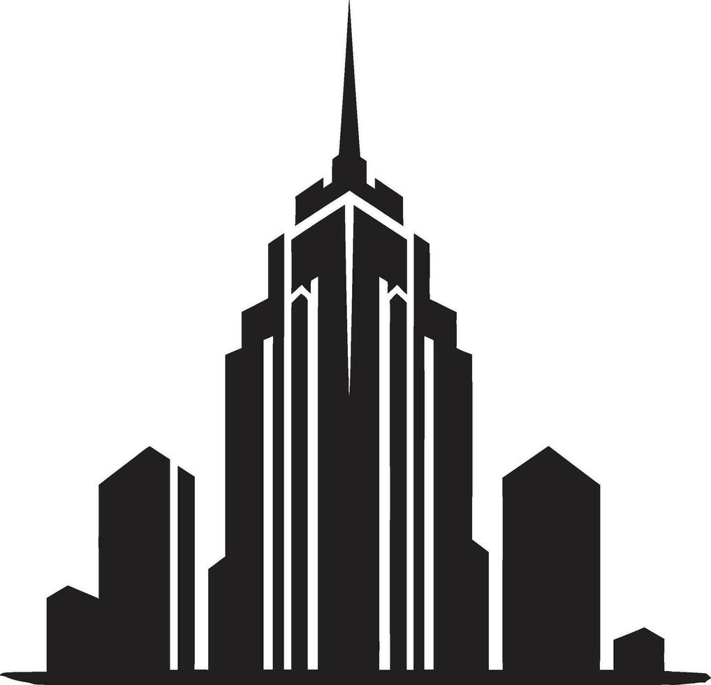 città vista Torre impressione multipiano edificio nel vettore icona design urbano multipiano silhouette paesaggio urbano vettore logo design