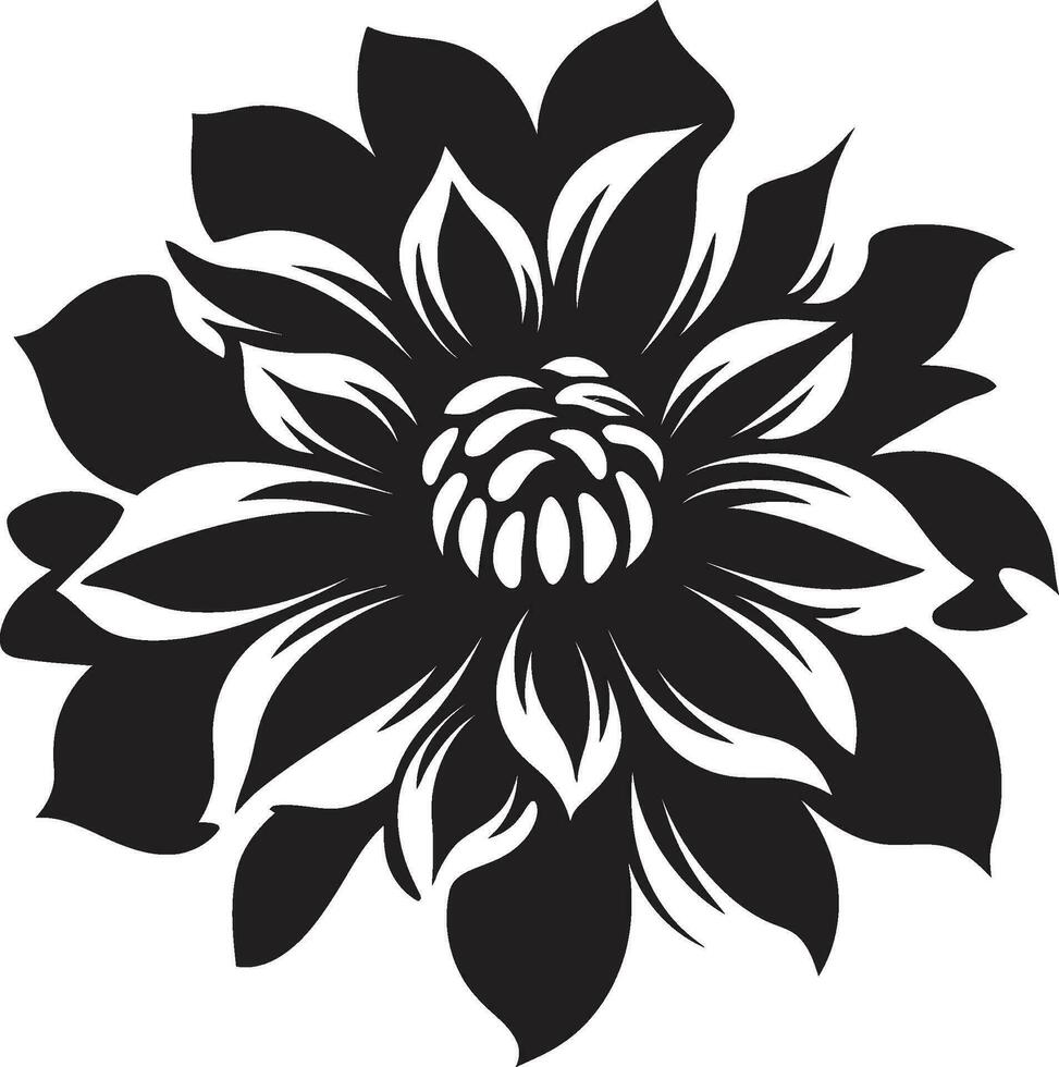 capriccioso singolo fioritura artistico logo design grazioso floreale minimalismo nero vettore icona