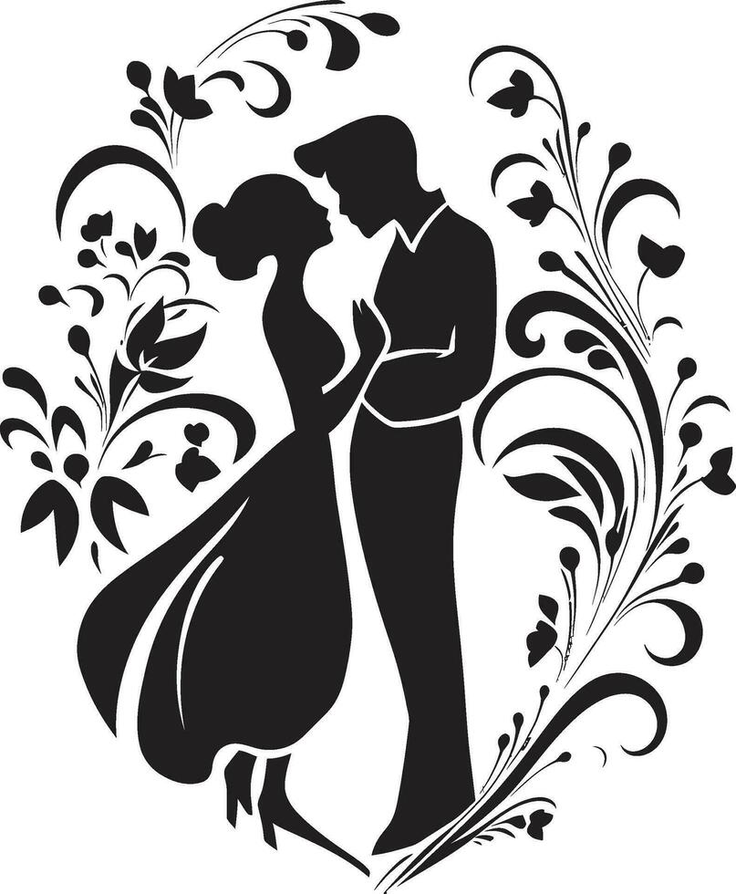 regale reminiscenza sposa e sposo ricordo telaio artigianale affetto coppie decorativo telaio vettore