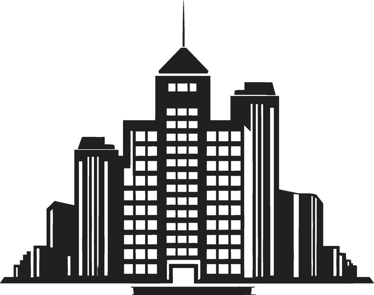 metropolitano torre multipiano paesaggio urbano emblema orizzonte visioni multipiano urbano edificio vettore icona