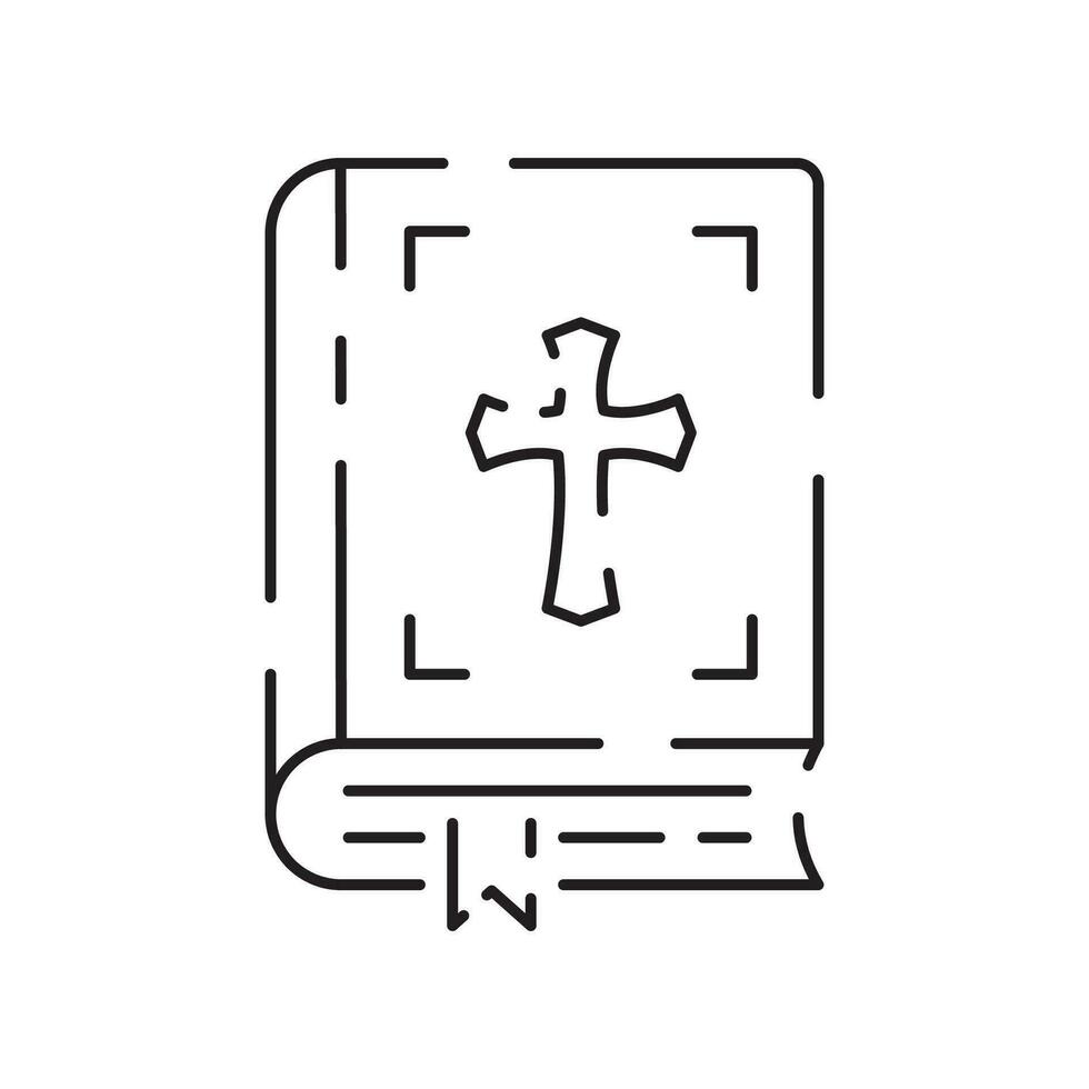 cristianesimo linea icona. vettore religione relazionato icone. Bibbia, Chiesa e attraversare o Gesù.