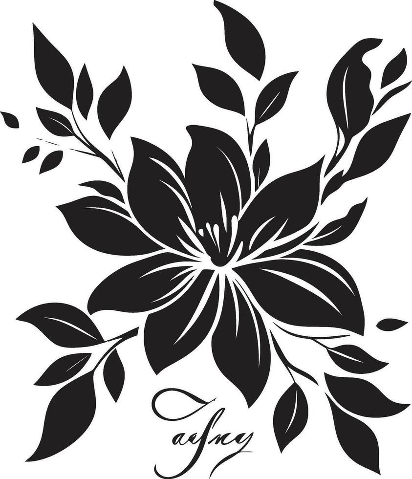 noir gardenia impressioni mano disegnato vettore logo arte elegante noir mazzi di fiori intricato floreale iconico disegni