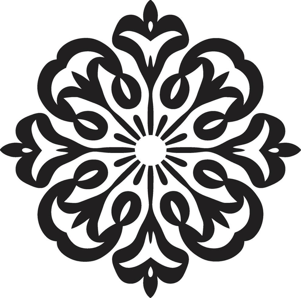 floreale reticolo vettore piastrella emblema fantasia petalo design nero floreale logo