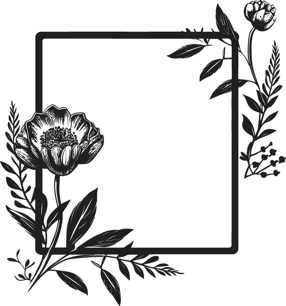 elegante floreale schizzi nero minimalista icona elemento pulito vettore botanici mano disegnato emblema design