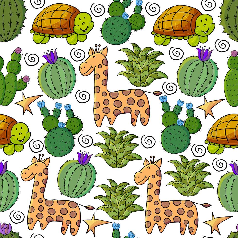 illustrazione vettoriale carino. cactus, aloe, piante grasse. elementi naturali decorativi