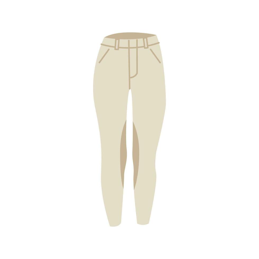 cavallo equitazione jodhpurs o ghette equino Accessori per mostrare salto e eventing . fantino i pantaloni. equestre gli sport Ingranaggio. vettore illustrazione mano disegnato colorato piatto isolato su bianca sfondo.