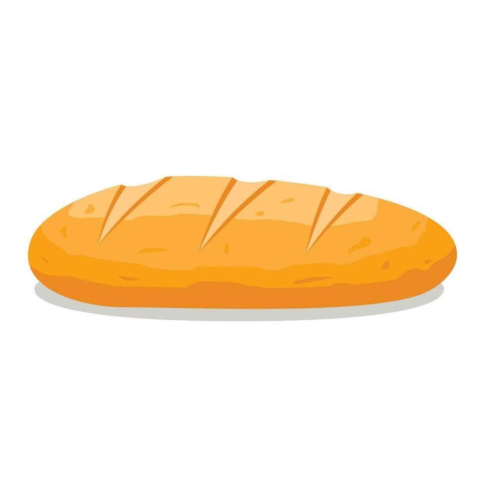 pagnotta pane icona piatto isolato su bianca sfondo, francese baguette. totale grano salutare pane. vettore