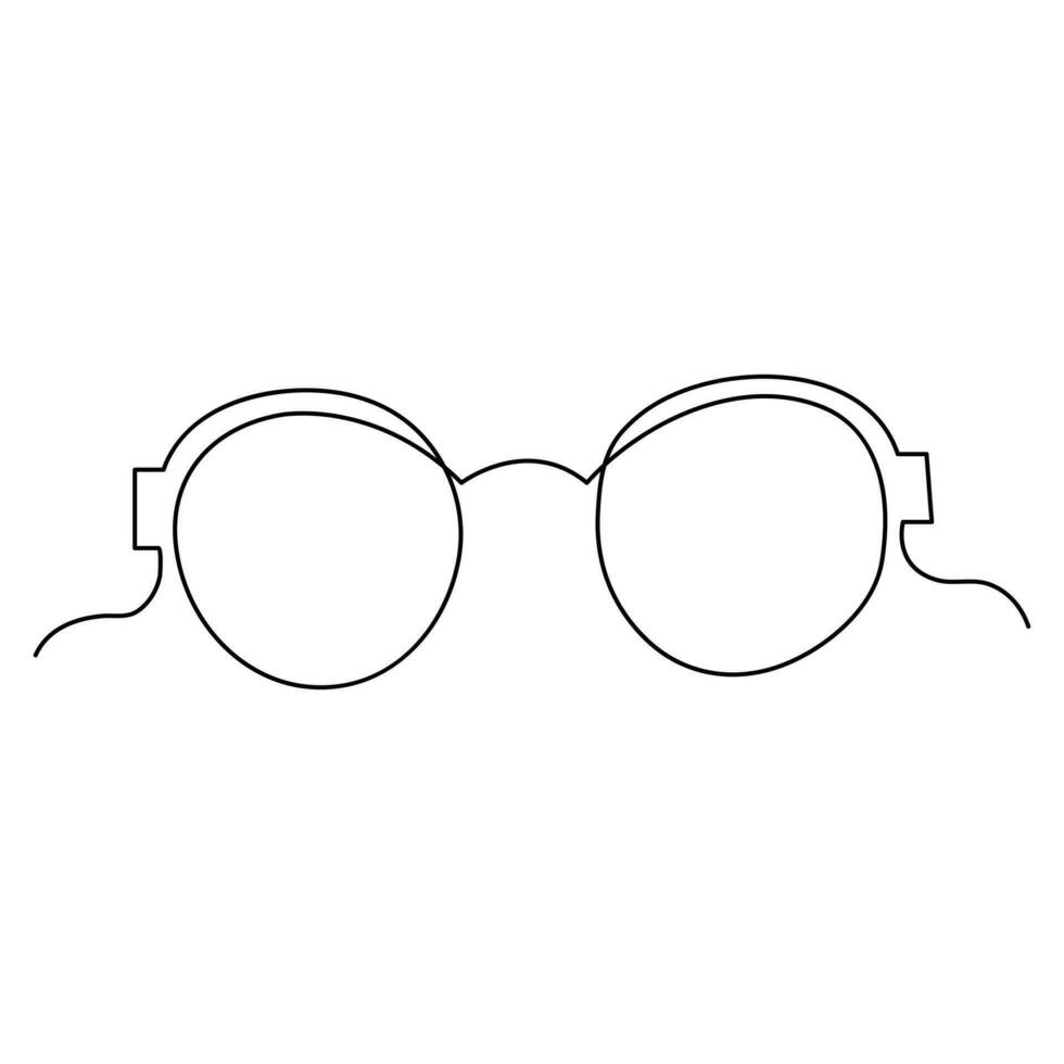 occhiali da sole schema vettore illustrazione di davanti Visualizza occhiali continuo singolo linea arte disegno
