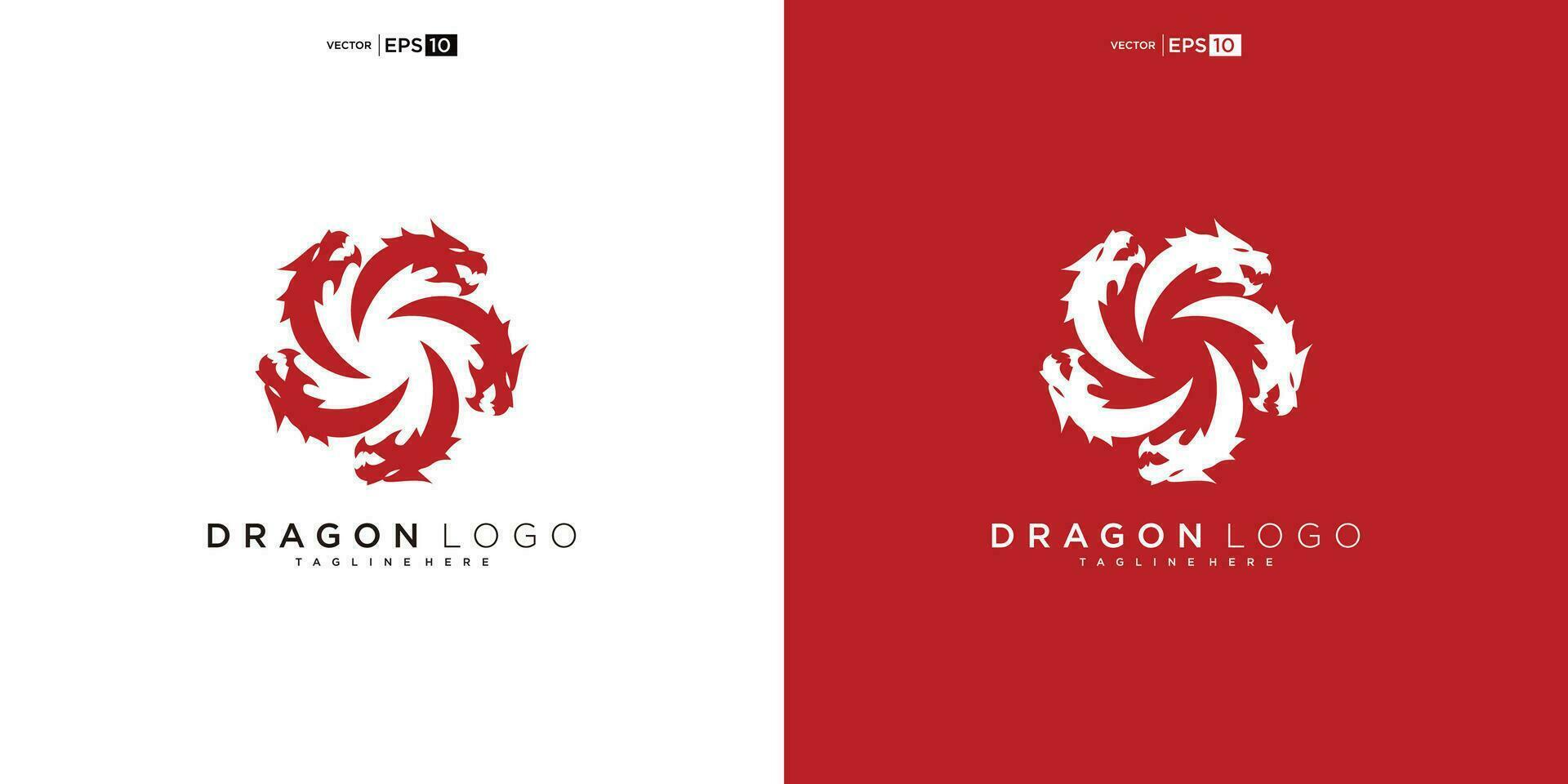 Drago silhouette logo design. Drago vettore illustrazione