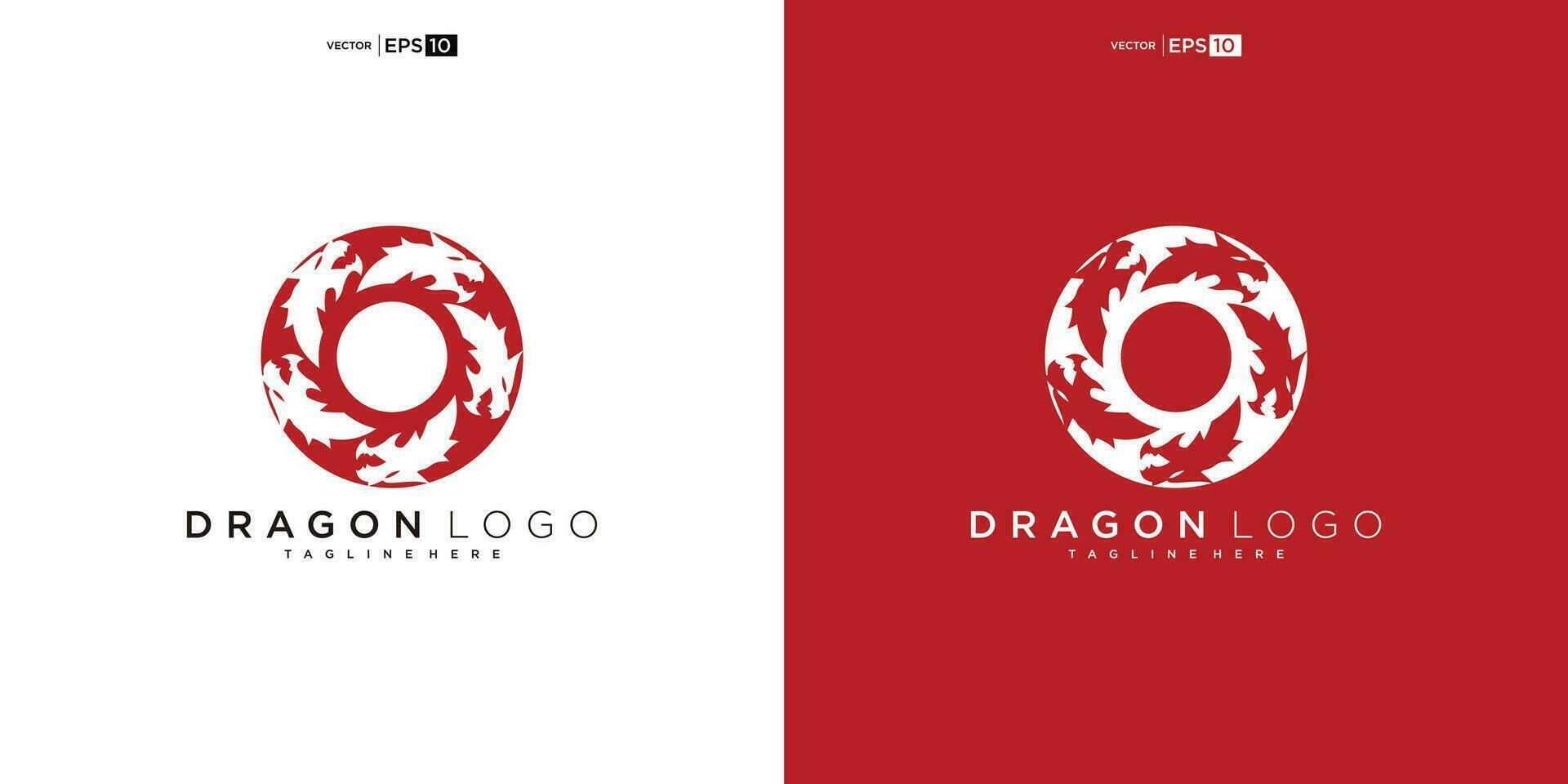 Drago silhouette logo design. Drago vettore illustrazione
