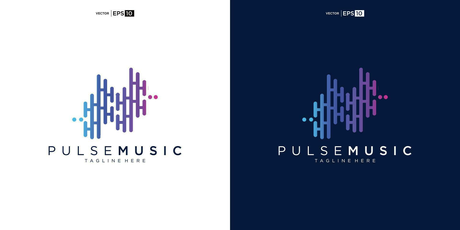 pulse musica giocatore logo elemento. logo modello elettronico musica, equalizzatore, negozio, Audio onda logo concetto. vettore