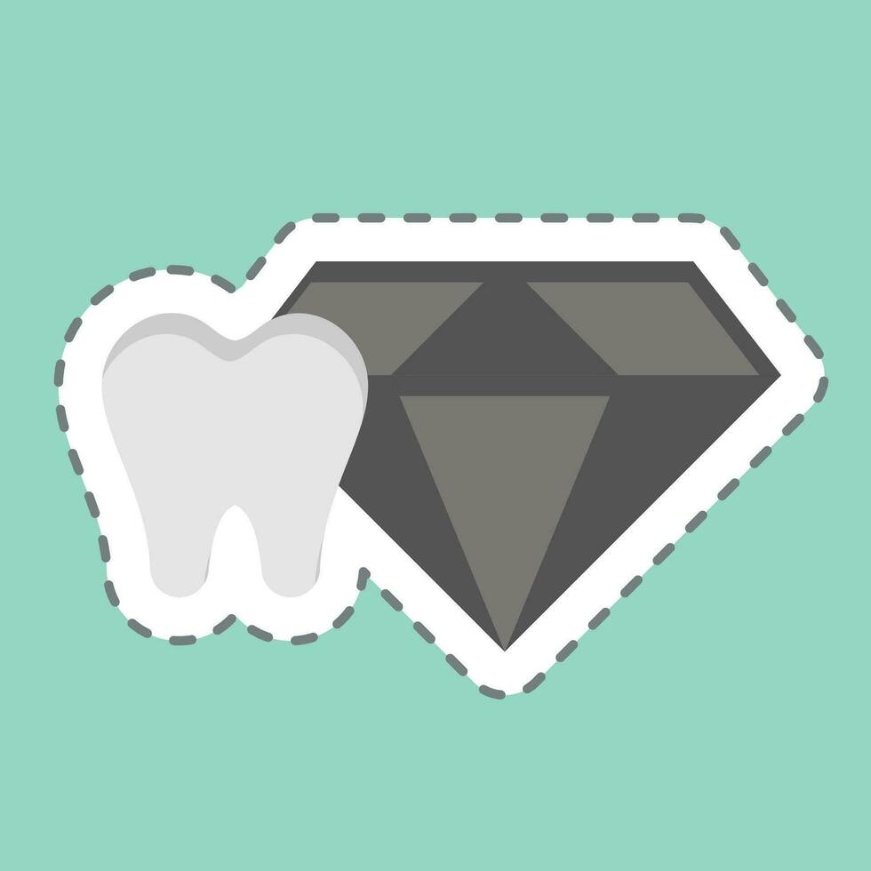 etichetta linea tagliare dente gioielleria. relazionato per dentale simbolo. semplice design modificabile. semplice illustrazione vettore