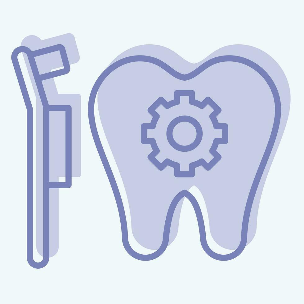 icona dentale trattamento. relazionato per dentale simbolo. Due tono stile. semplice design modificabile. semplice illustrazione vettore