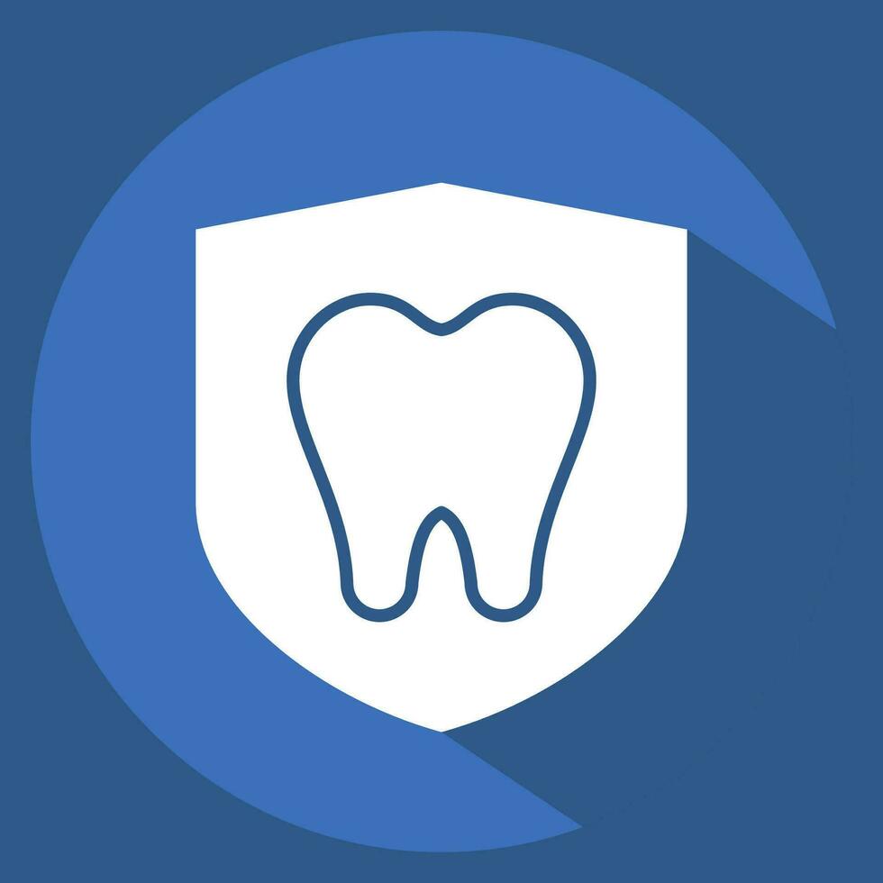 icona dentale protezione. relazionato per dentale simbolo. lungo ombra stile. semplice design modificabile. semplice illustrazione vettore