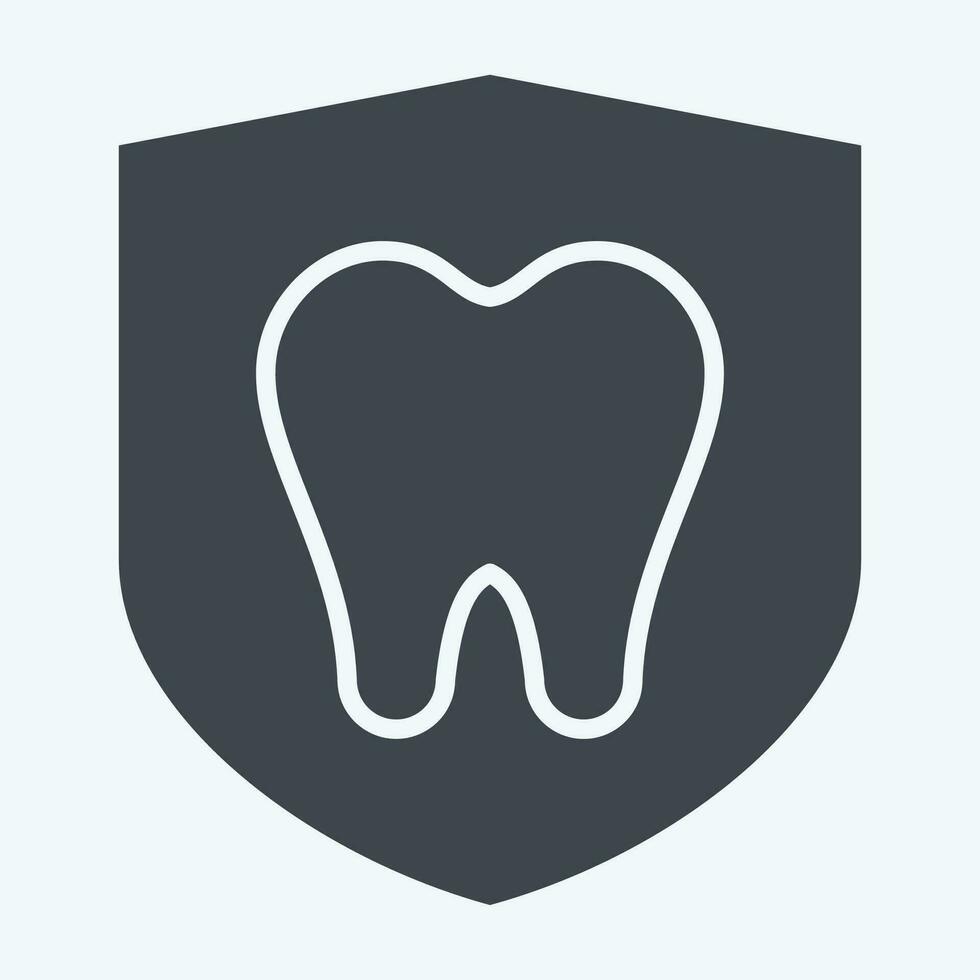 icona dentale protezione. relazionato per dentale simbolo. glifo stile. semplice design modificabile. semplice illustrazione vettore