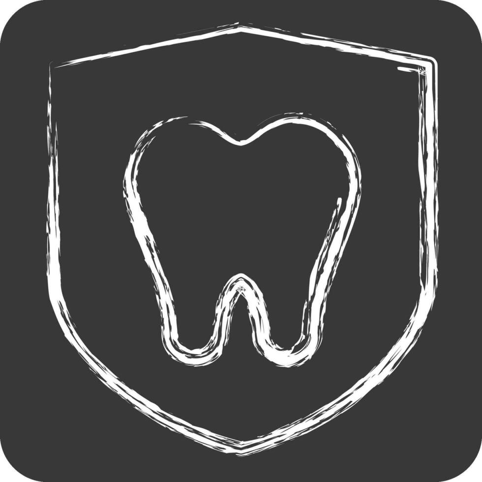 icona dentale protezione. relazionato per dentale simbolo. gesso stile. semplice design modificabile. semplice illustrazione vettore