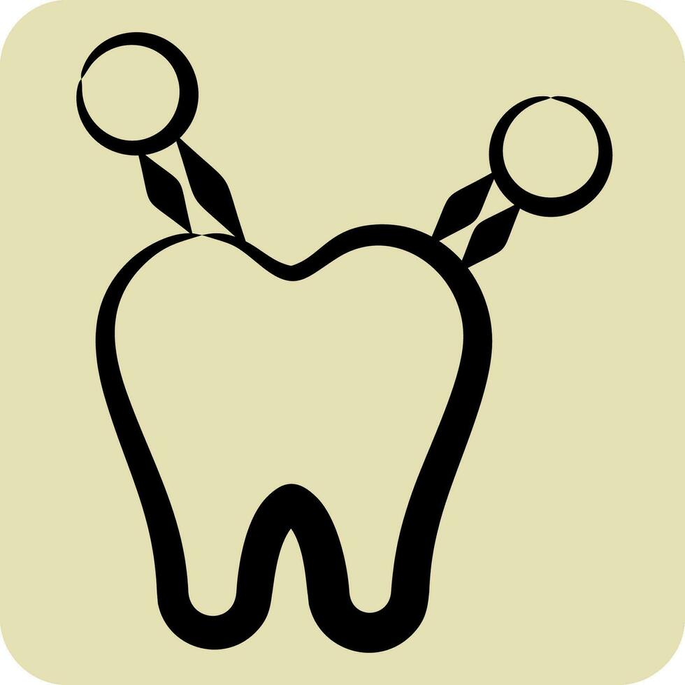 icona nucleo costruire. relazionato per dentale simbolo. mano disegnato stile. semplice design modificabile. semplice illustrazione vettore