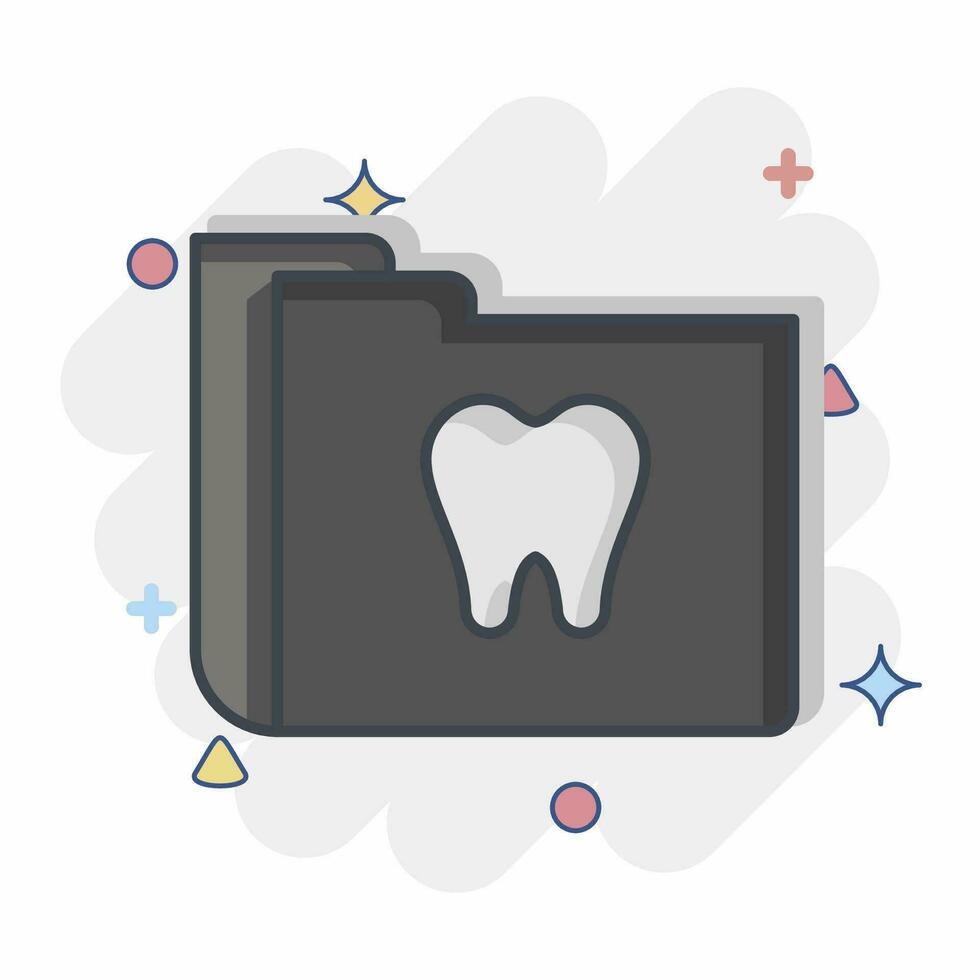 icona dentale record. relazionato per dentale simbolo. comico stile. semplice design modificabile. semplice illustrazione vettore