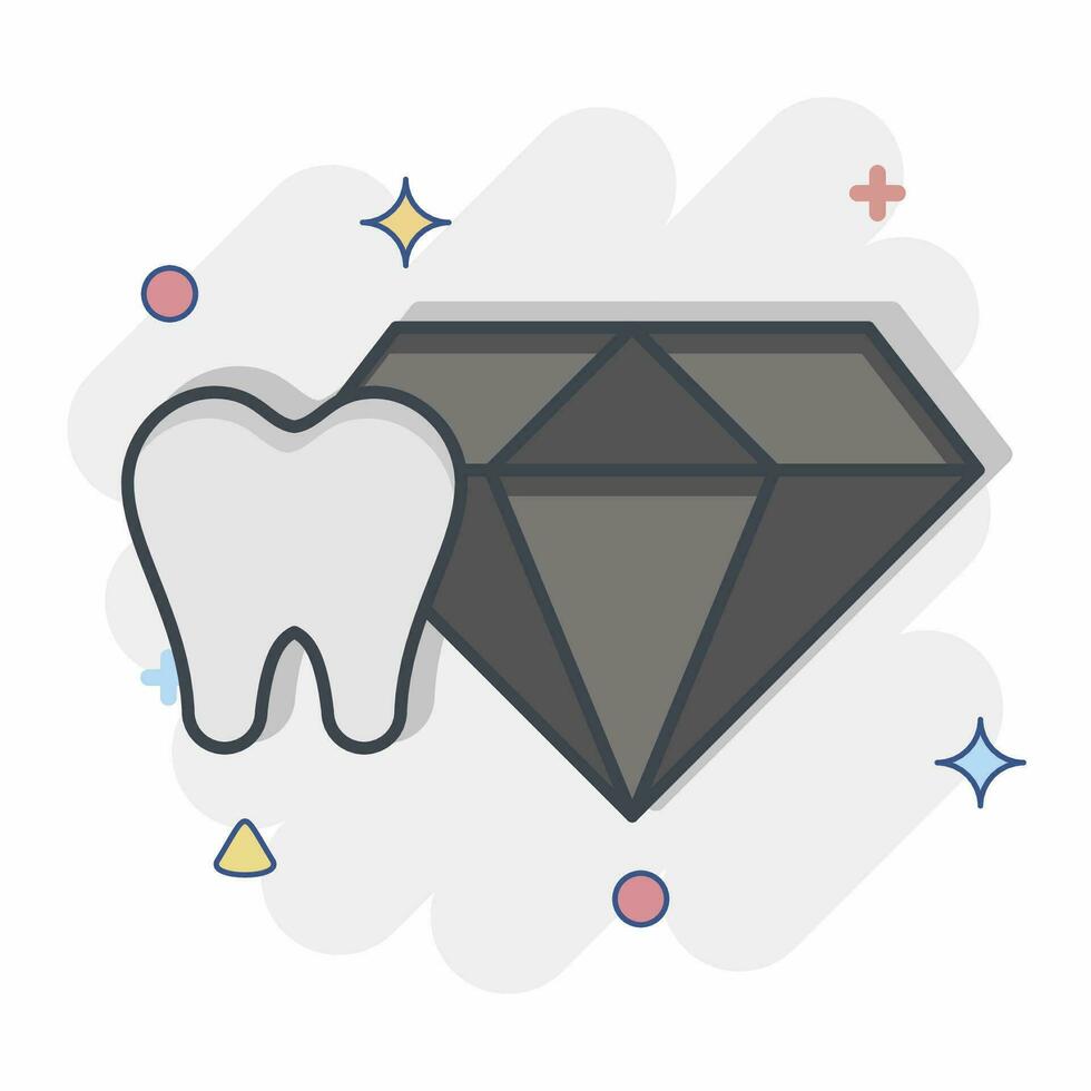 icona dente gioielleria. relazionato per dentale simbolo. comico stile. semplice design modificabile. semplice illustrazione vettore