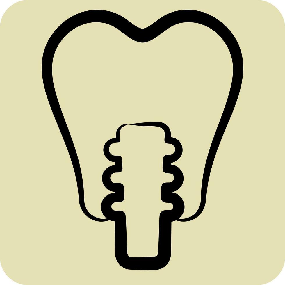 icona dentale protesi. relazionato per dentale simbolo. mano disegnato stile. semplice design modificabile. semplice illustrazione vettore