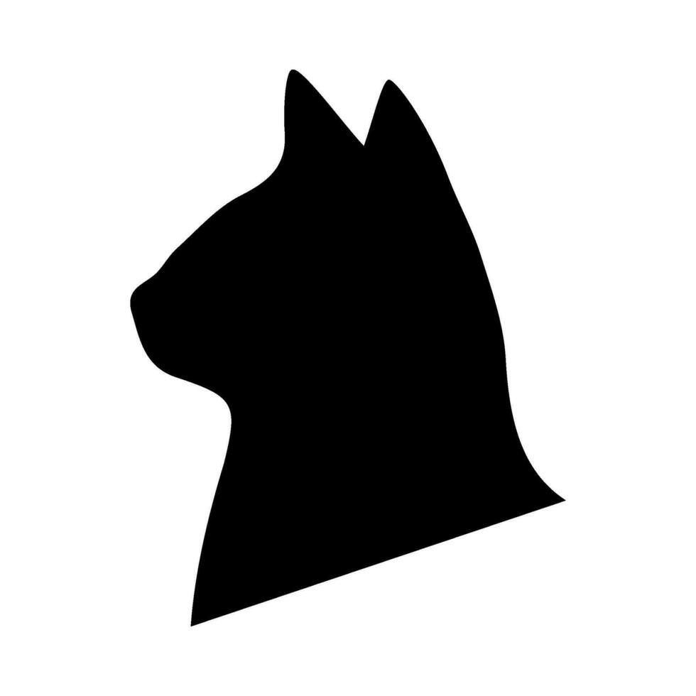 gatto testa silhouette illustrazione su isolato sfondo vettore