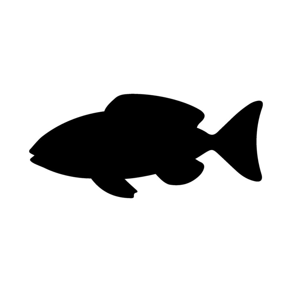 tropicale pesce silhouette illustrazione su isolato sfondo vettore