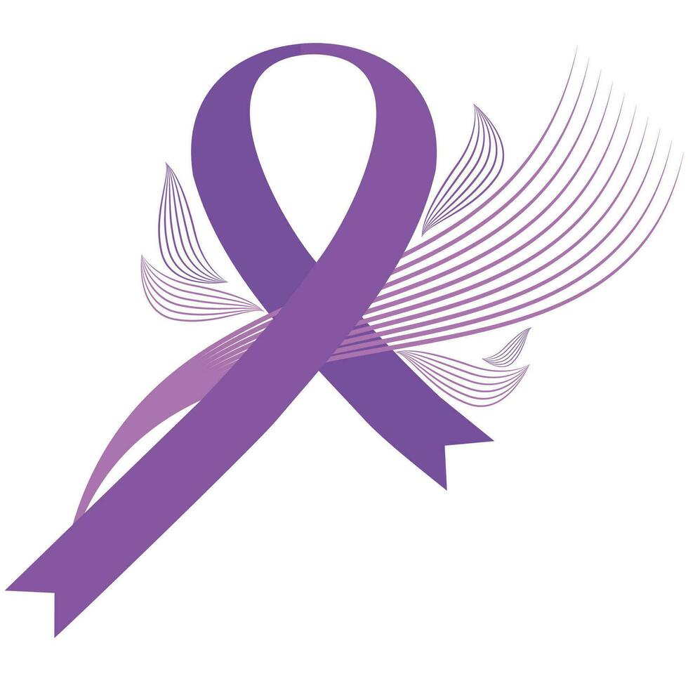 viola nastro campagna campagna per consapevolezza di cancro giorno, donne giorno, epilessia giorno vettore