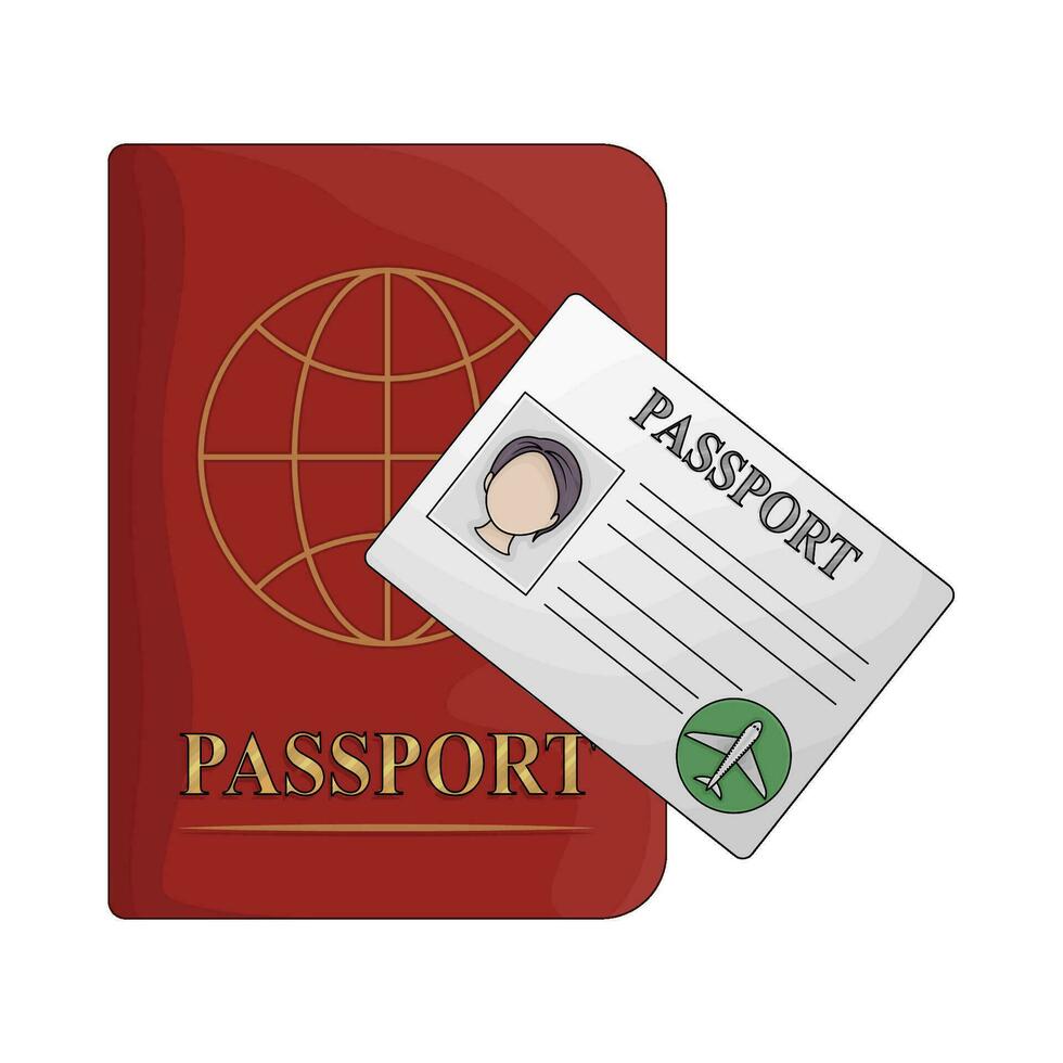 passaporto libro con id carta passaporto illustrazione vettore