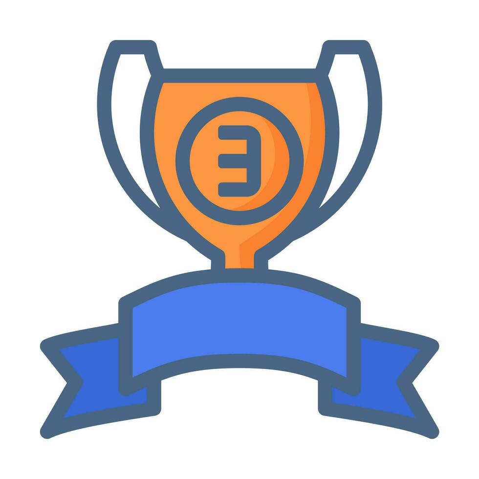 trofeo bronzo icona o logo illustrazione pieno schema nero stile vettore
