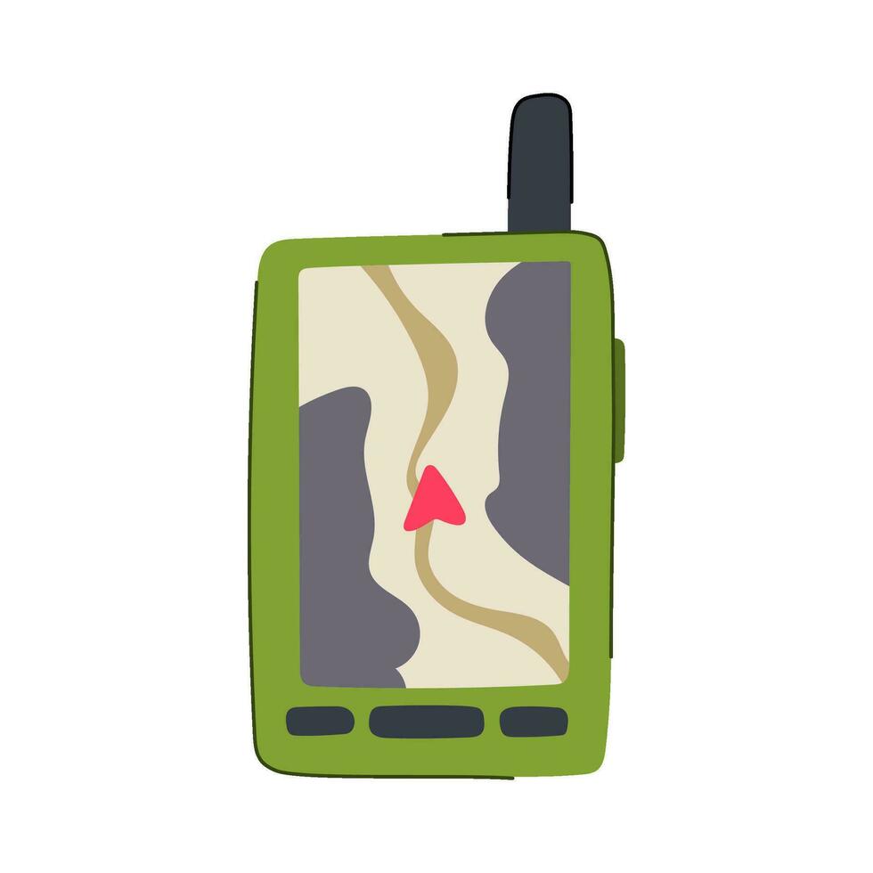 il trekking palmare GPS cartone animato vettore illustrazione