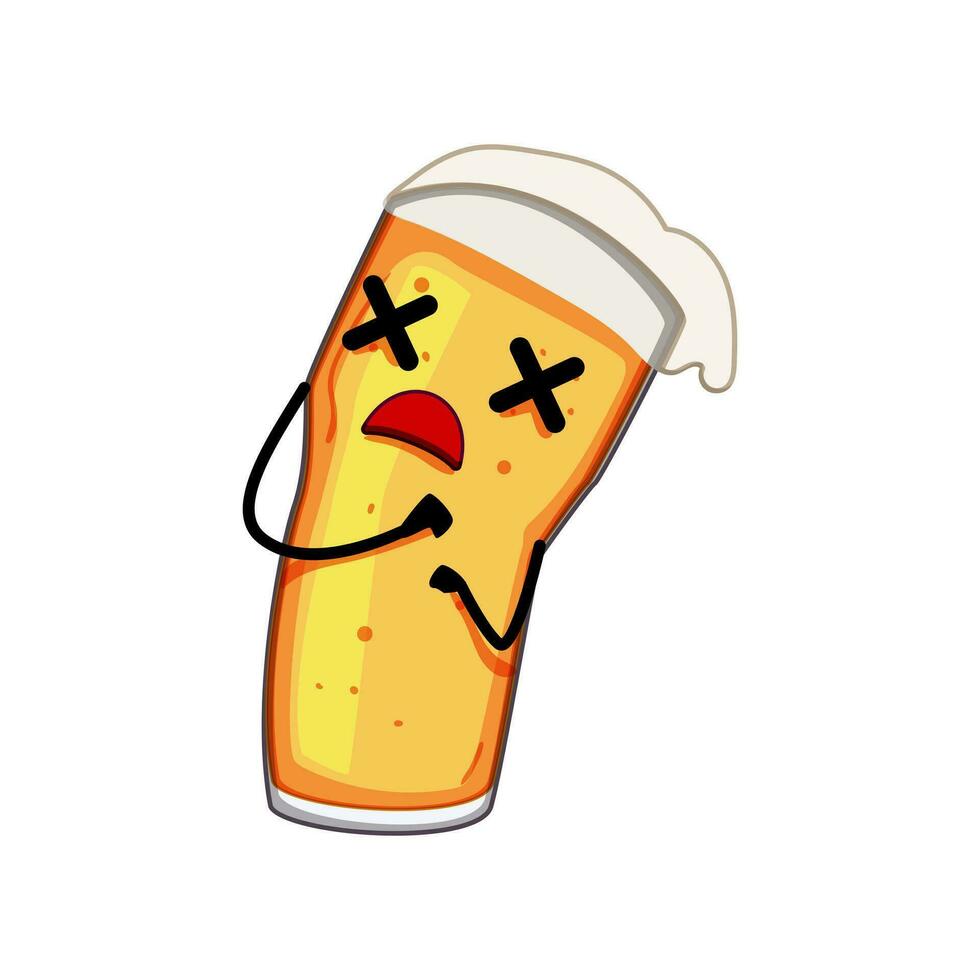 schiuma birra boccale personaggio cartone animato vettore illustrazione