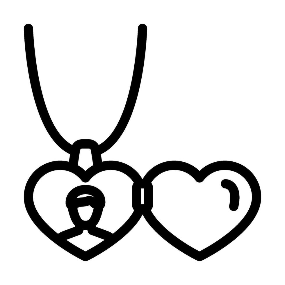 medaglione gioielleria linea icona vettore illustrazione