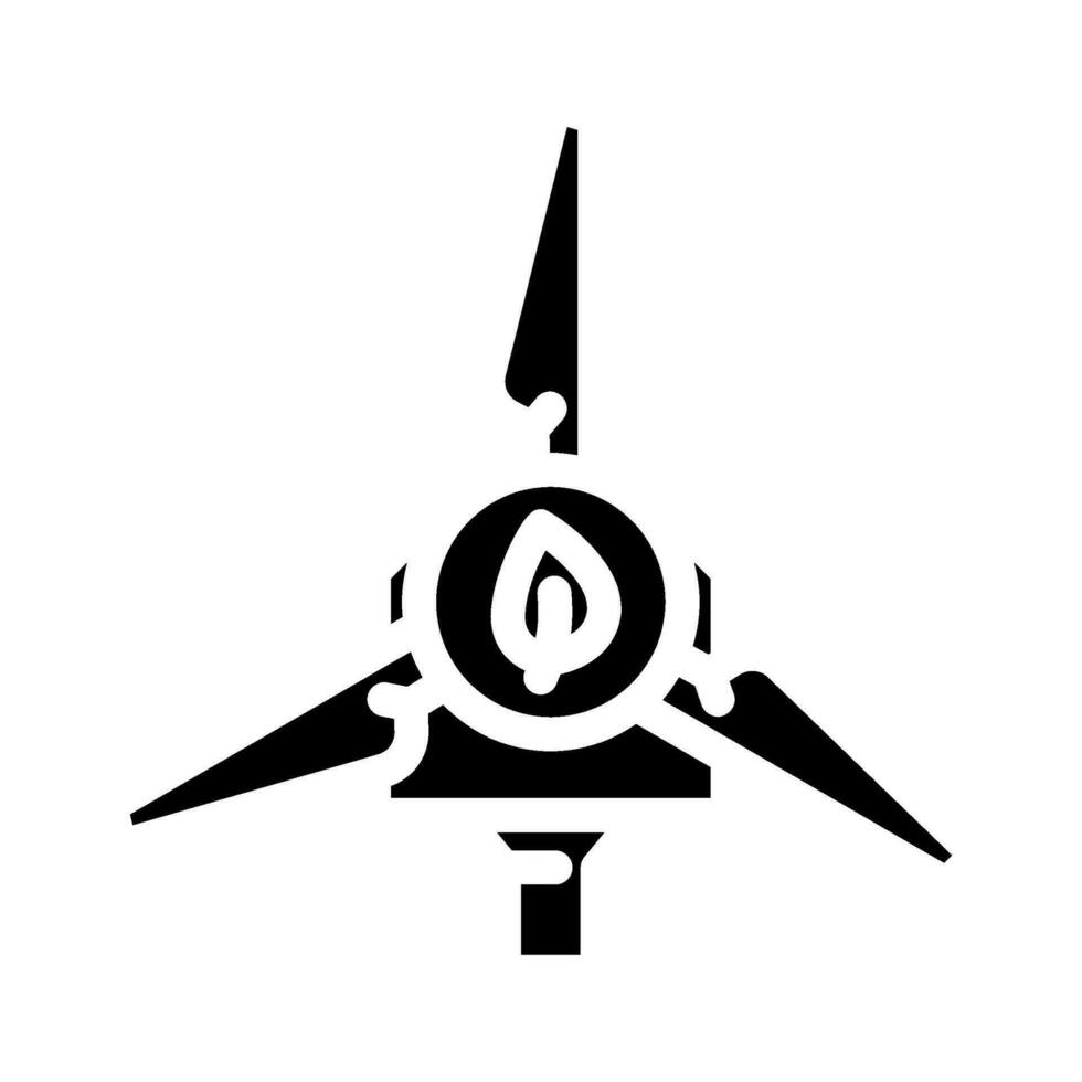 pulito vento energia turbina glifo icona vettore illustrazione