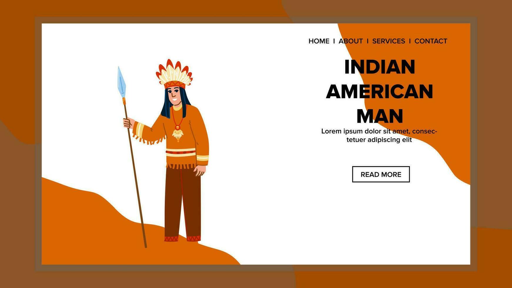 indigeno indiano americano uomo vettore