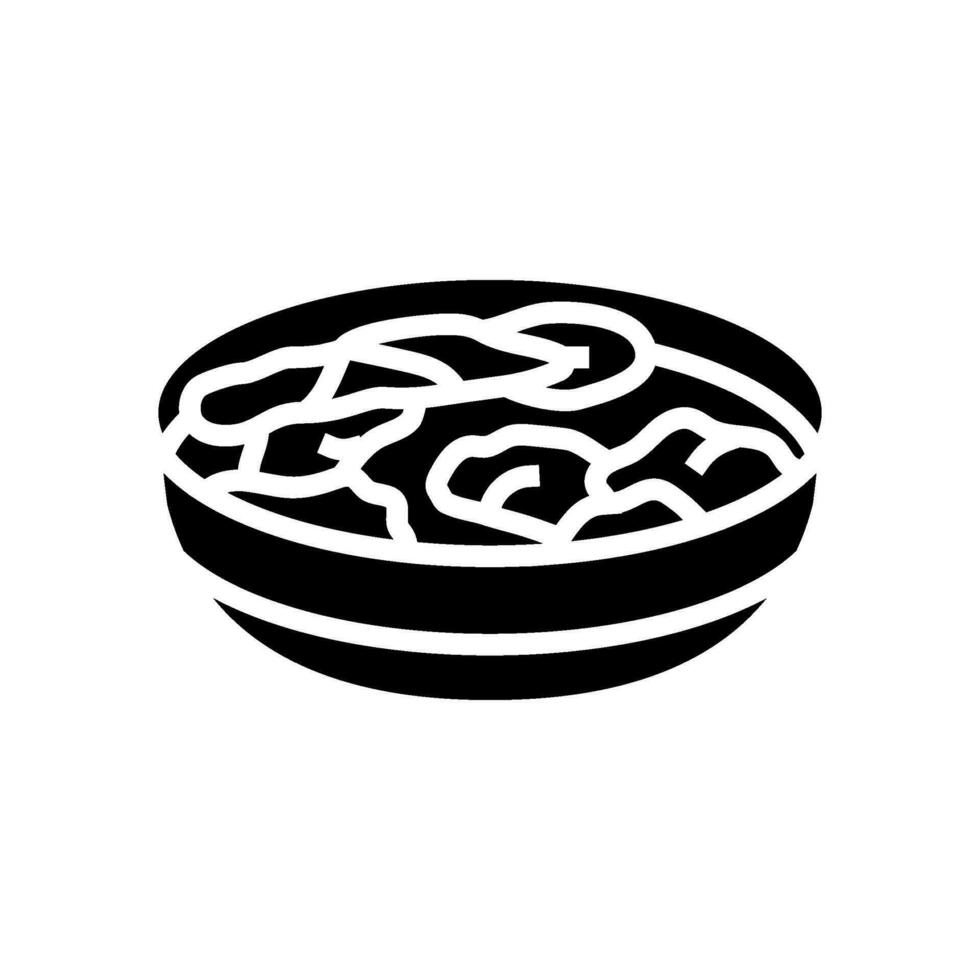wonton la minestra Cinese cucina glifo icona vettore illustrazione