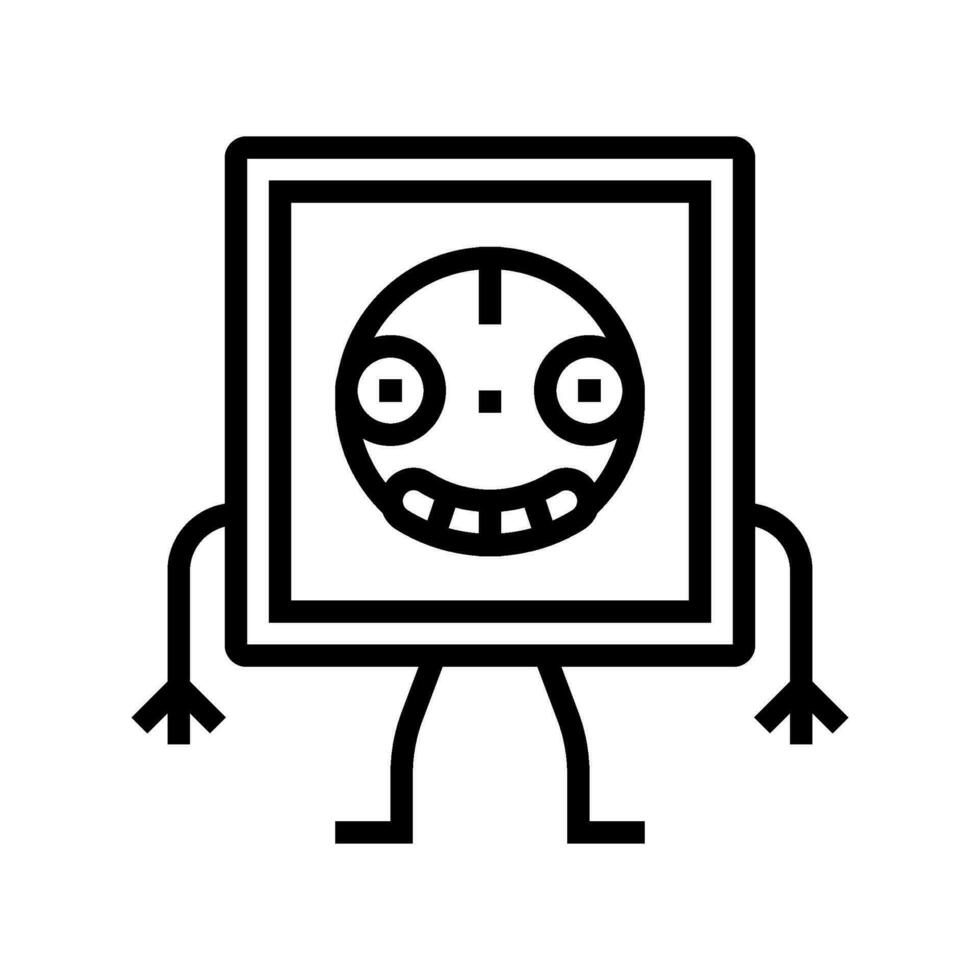 elettrico presa di corrente personaggio linea icona vettore illustrazione
