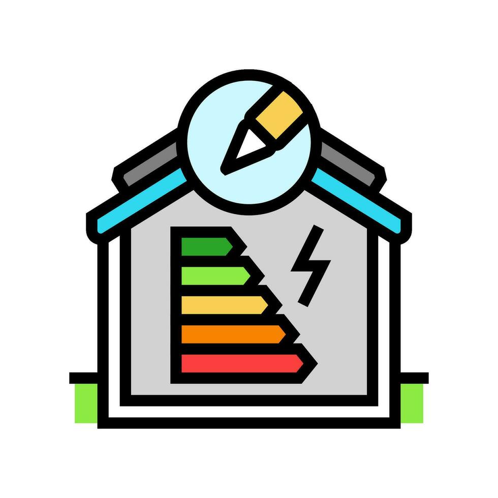 energia efficiente edificio design colore icona vettore illustrazione