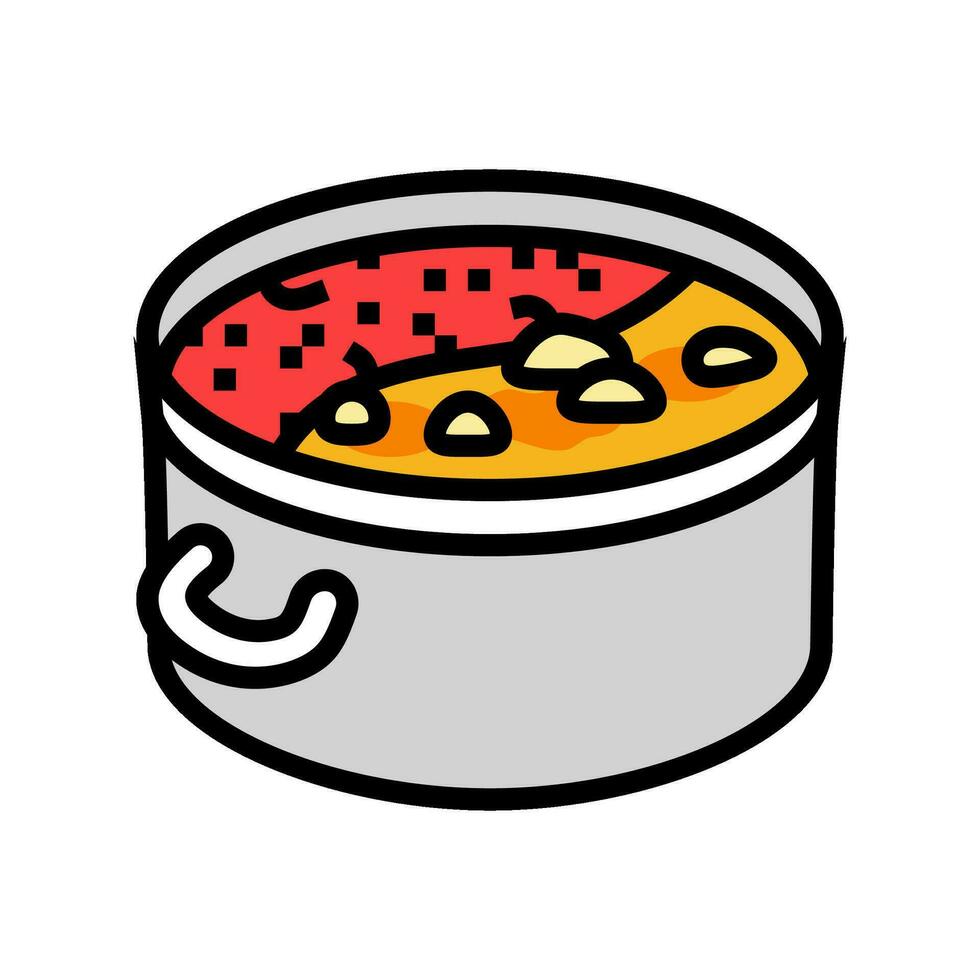 caldo pentola Cinese cucina colore icona vettore illustrazione