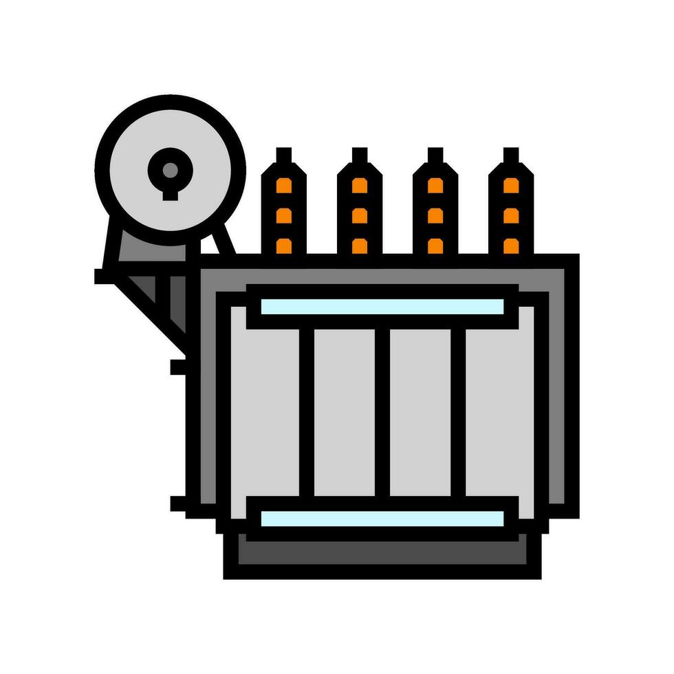 trasformatore elettrico griglia colore icona vettore illustrazione