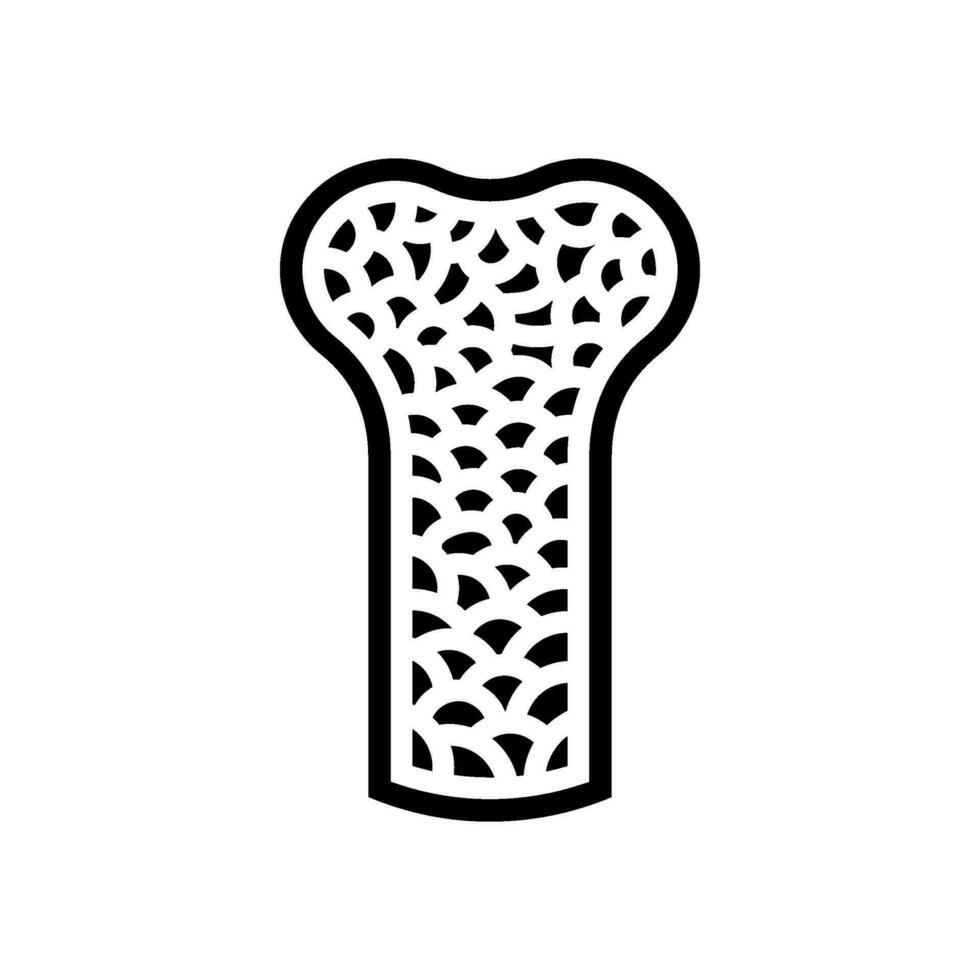 poroso osso osteoporosi glifo icona vettore illustrazione