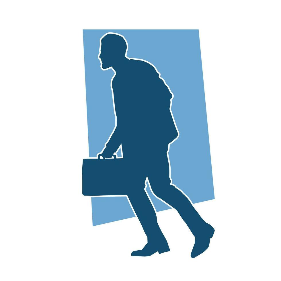 silhouette di un' attività commerciale uomo trasporto un' ventiquattrore vettore