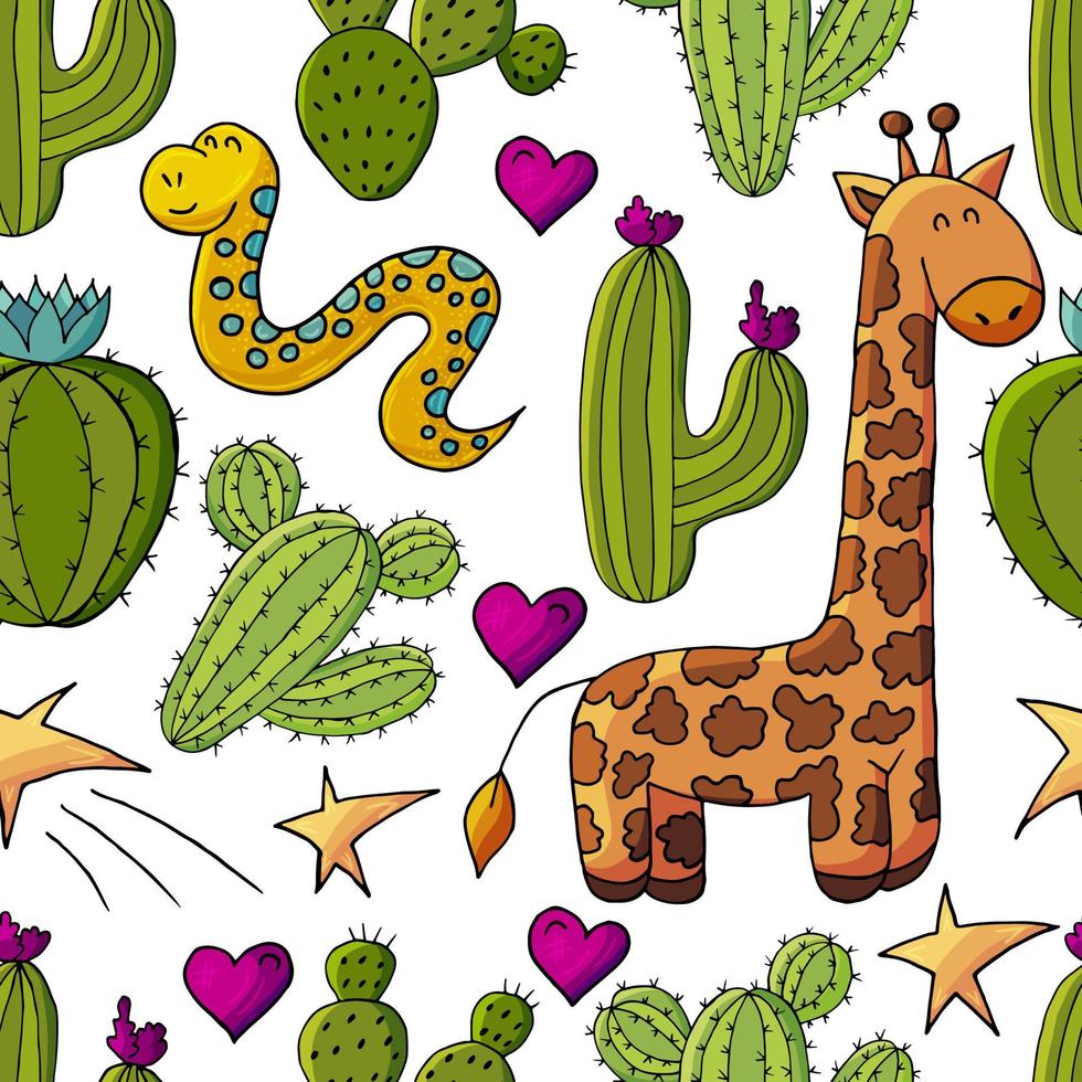 illustrazione vettoriale carino. cactus, aloe, piante grasse. elementi naturali decorativi