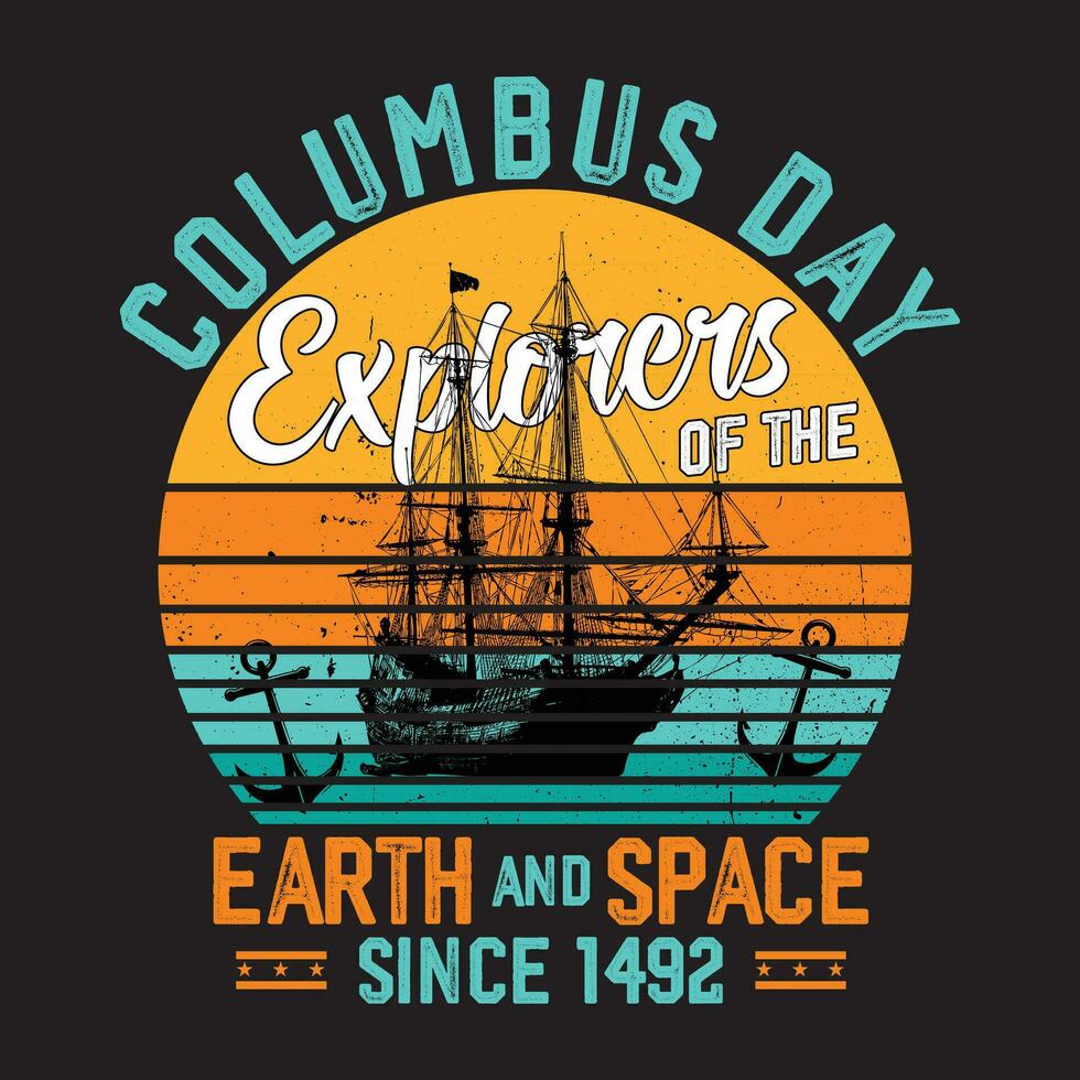 columbus giorno , terra e spazio da 1492 vettore