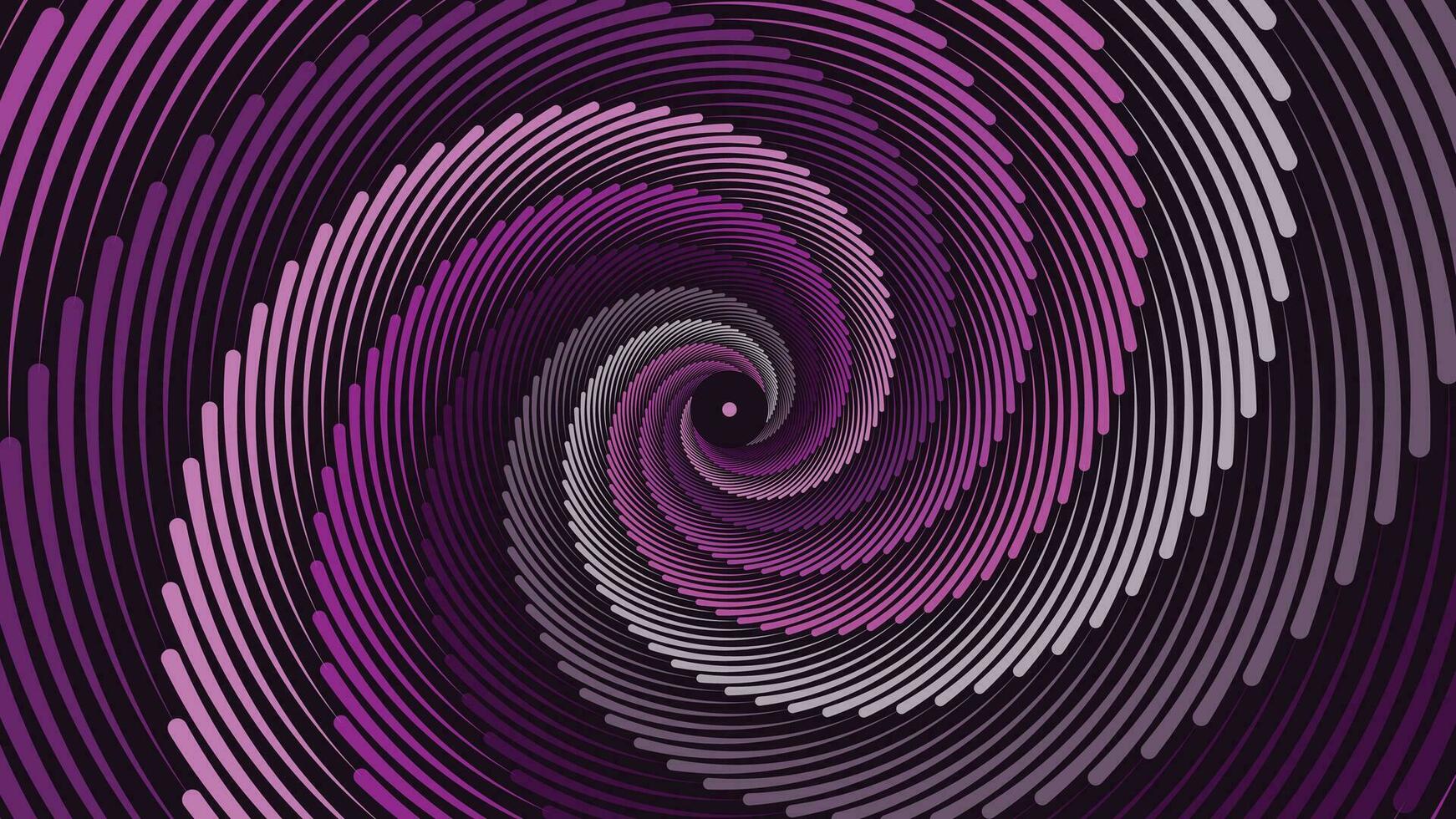 astratto spirale tratteggiata Filatura vortice stile viola colore sfondo. vettore