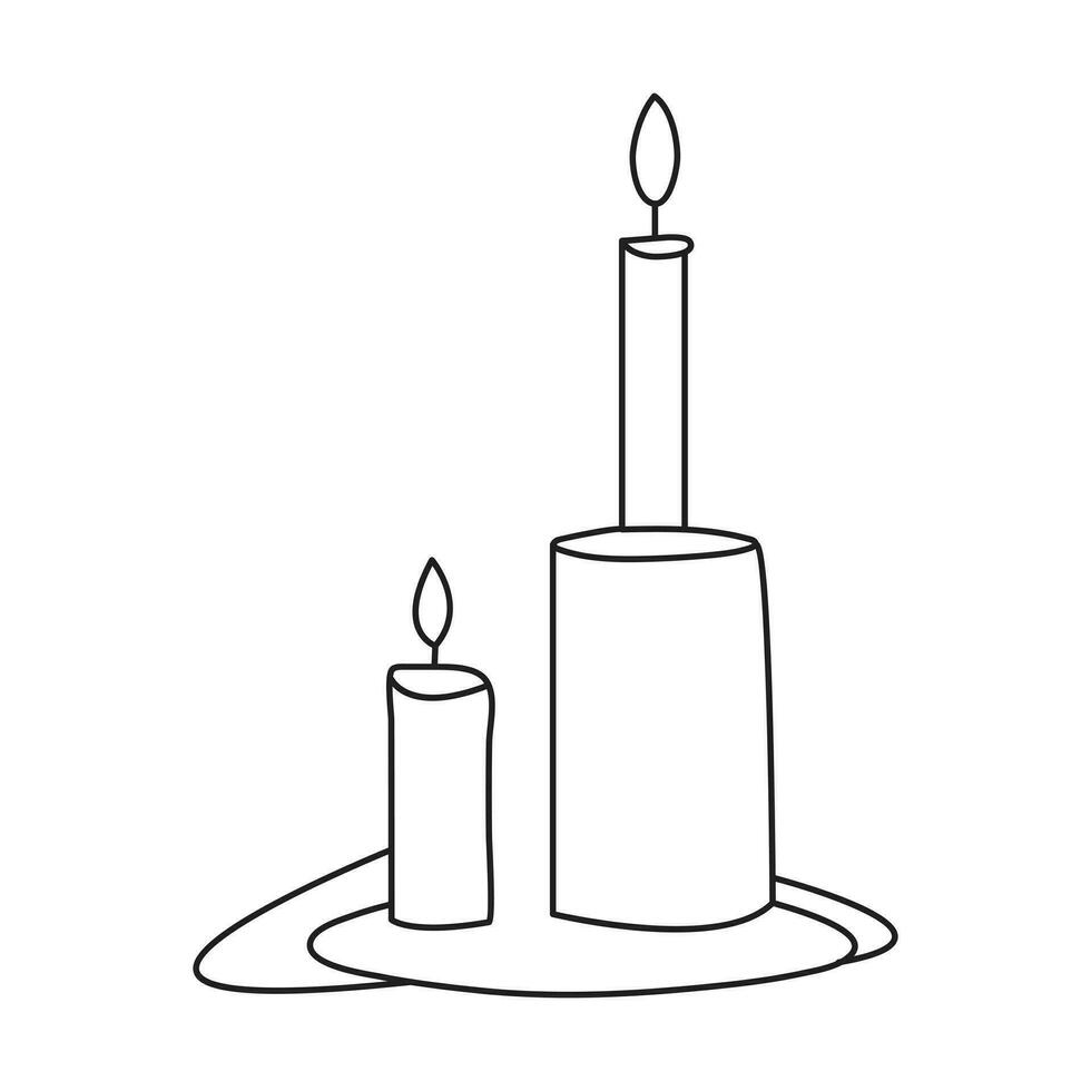 candela ardente continuo uno linea disegno. vettore illustrazione isolato su bianca.