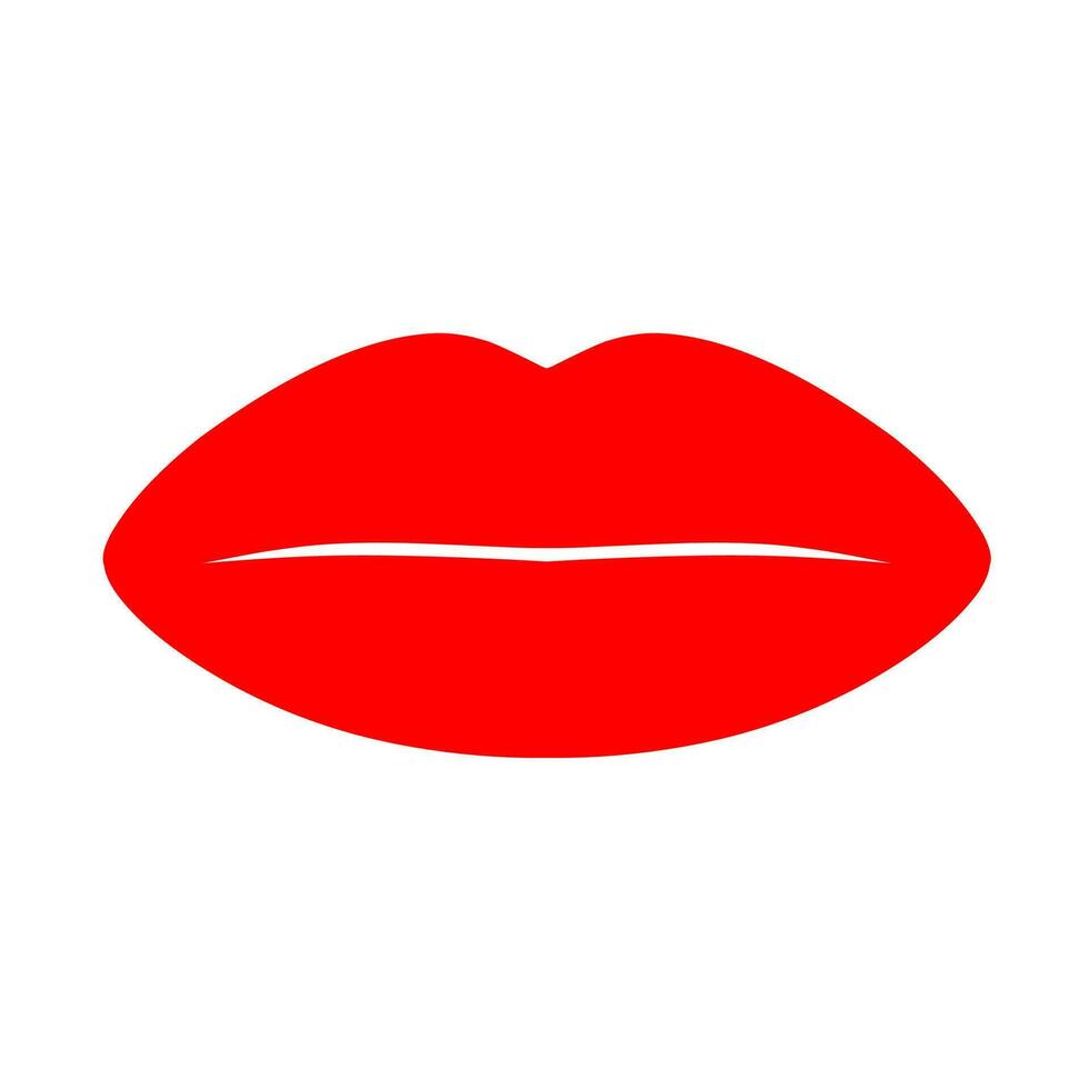 sexy rosso femmina labbra su un' bianca sfondo. grassetto labbra siamo grande per amore loghi. vettore illustrazione