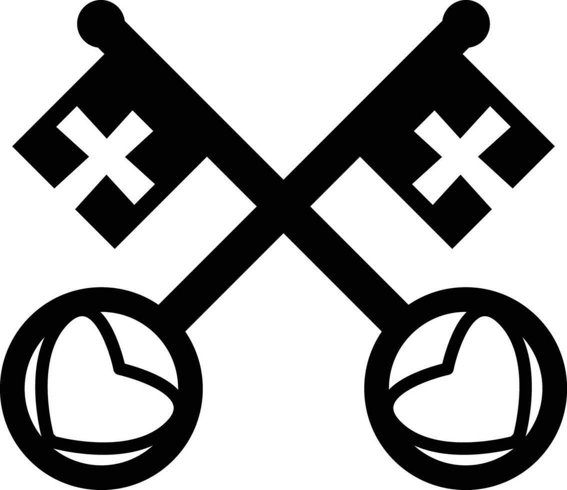 il chiavi di st. Peter icona. chiavi per il regno di Paradiso cartello. reale chiave simbolo. il cattolico simbolo di fede e salvezza logo. piatto stile. vettore